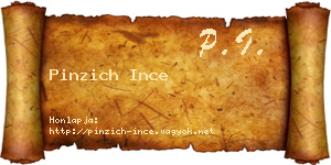 Pinzich Ince névjegykártya